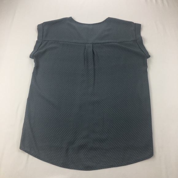 Pleione Lace-Up Pleat Grey Honey Blouse EUC Work - Picture 7 of 8